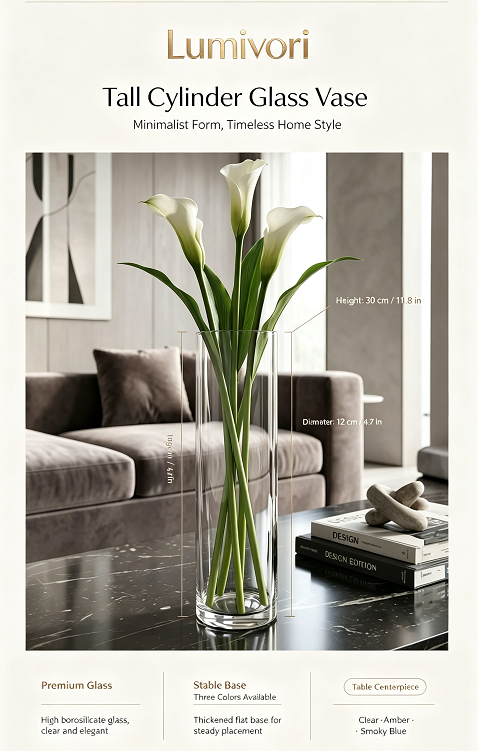 Lumivori  | Tall Cylinder Glass Vase