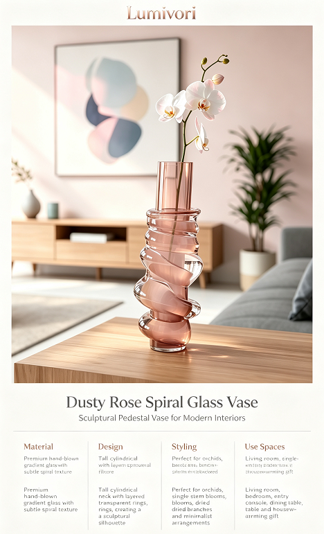 Lumivori | Spiral Sculptural Glass Vase