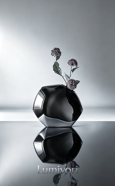 Lumivori | Faceted Reflective Metal Vase