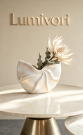 Lumivori | Twisted Fan Sculptural Metal Vase