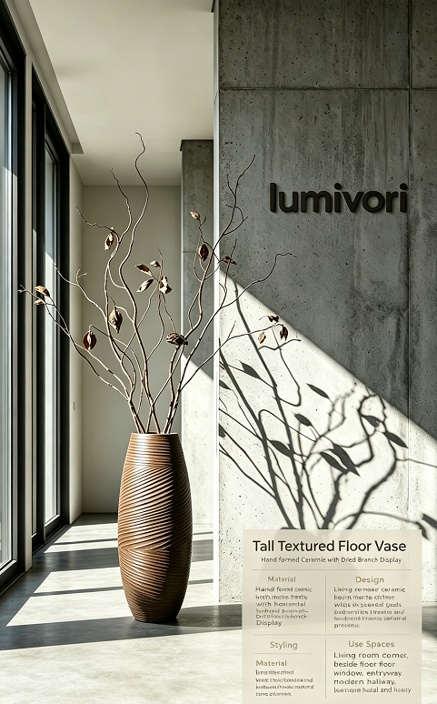 Lumivori | Tall Textured Floor Vase